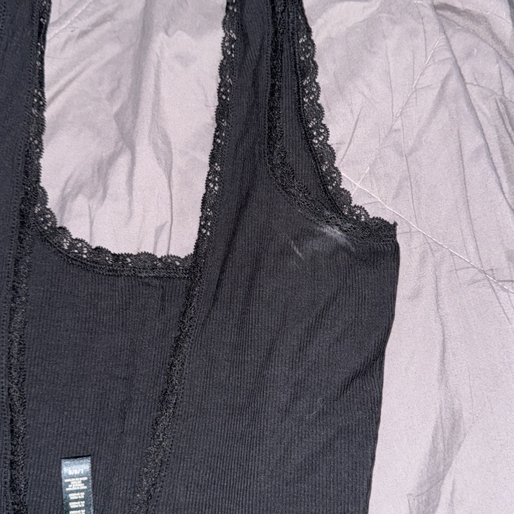 SKIMS Black Soft Lounge Lace Scoop Neck Maxi Dress - Picture 6 of 12